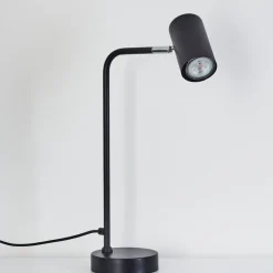 Lampe De Table Zuoz Chrome, Noir, 1 Lumiere
