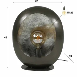 Lampe De Tableavenue Nickel Mat, Noir, 1 Lumiere