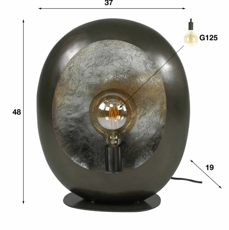 Lampe De Tableavenue Nickel Mat, Noir, 1 Lumiere