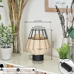 Lampe De Tablebenagil Noir, 1 Lumiere