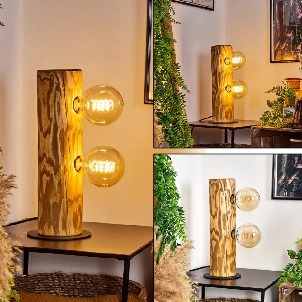 Lampe De Tablecanedo Ecru, Noir, 2 Lumieres