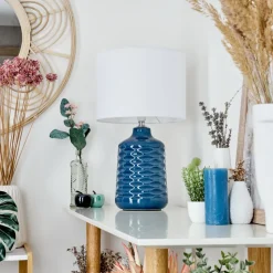 Lampe De Tablechave Bleu, 1 Lumiere