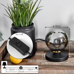 Lampe De Tablechehalis Laiton, Noir, 1 Lumiere
