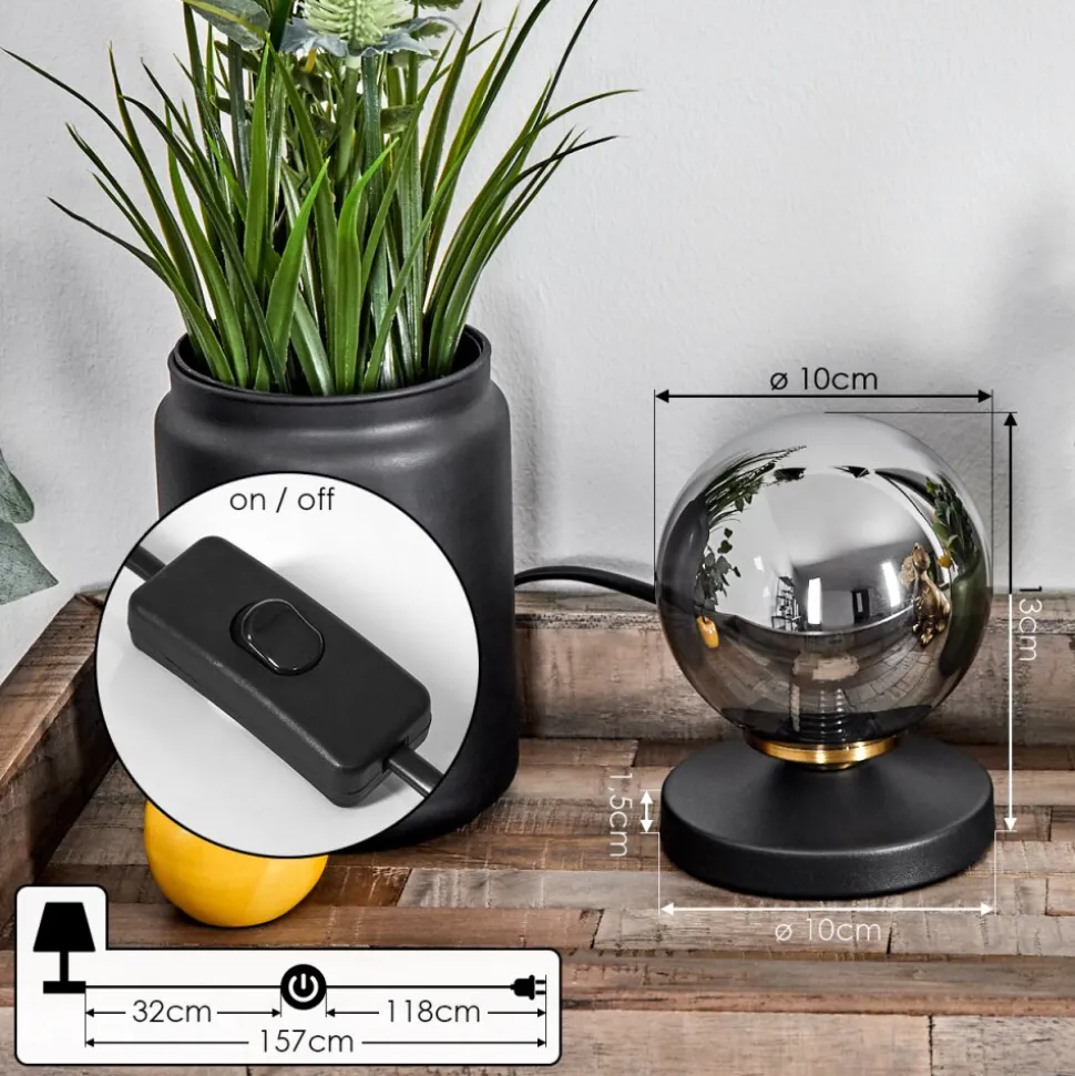 Lampe De Tablechehalis Laiton, Noir, 1 Lumiere