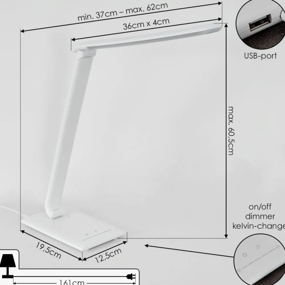 Lampe De Tablechozendo Led Blanc, 1 Lumiere
