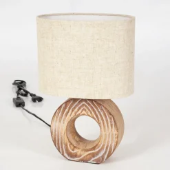 Lampe De Tablefrancillon Brun, Chrome, Couleur Bois, 1 Lumiere