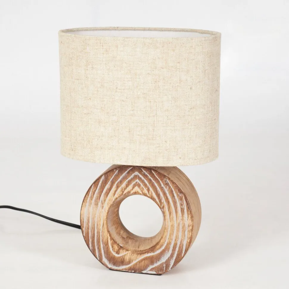 Lampe De Tablefrancillon Brun, Chrome, Couleur Bois, 1 Lumiere