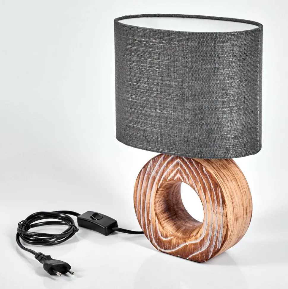 Lampe De Tablefrancillon Brun, Chrome, Couleur Bois, 1 Lumiere