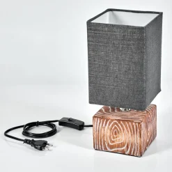 Lampe De Tablefrancillon Brun, Chrome, Couleur Bois, 1 Lumiere