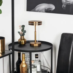 Lampe De Tablehuallilemu Led Vieux Laiton, 1 Lumiere