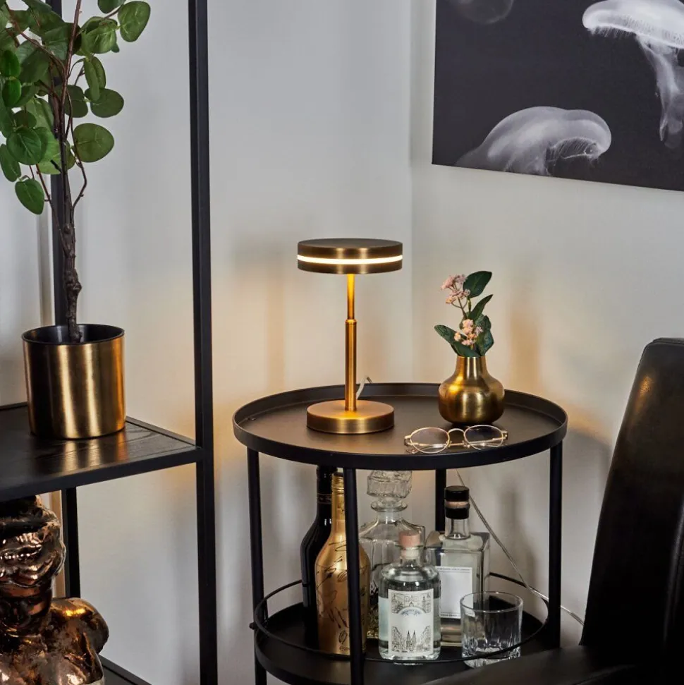 Lampe De Tablehuallilemu Led Vieux Laiton, 1 Lumiere