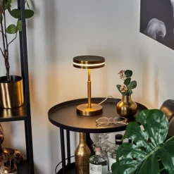Lampe De Tablehuallilemu Led Vieux Laiton, 1 Lumiere