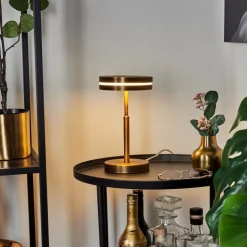 Lampe De Tablehuallilemu Led Vieux Laiton, 1 Lumiere