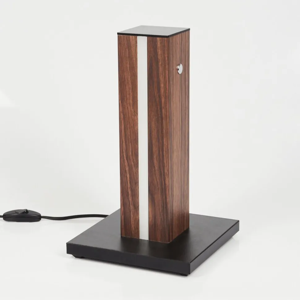 Lampe De Tablekyneton Led Bois Fonce, Noir, 1 Lumiere