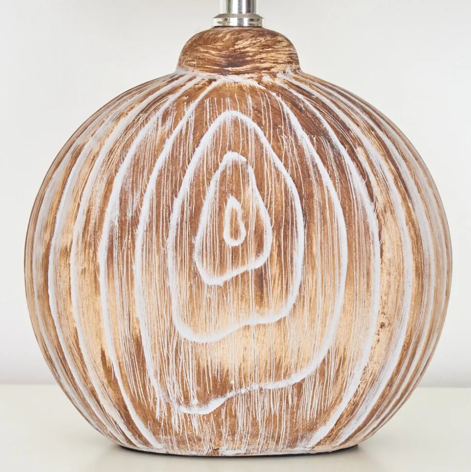Lampe De Tablelahnus Brun, Couleur Bois, Blanc, 1 Lumiere