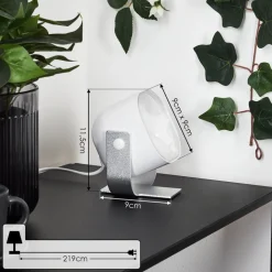 Lampe De Tableledo Argente, 1 Lumiere, Telecommandes, Changeur De Couleurs
