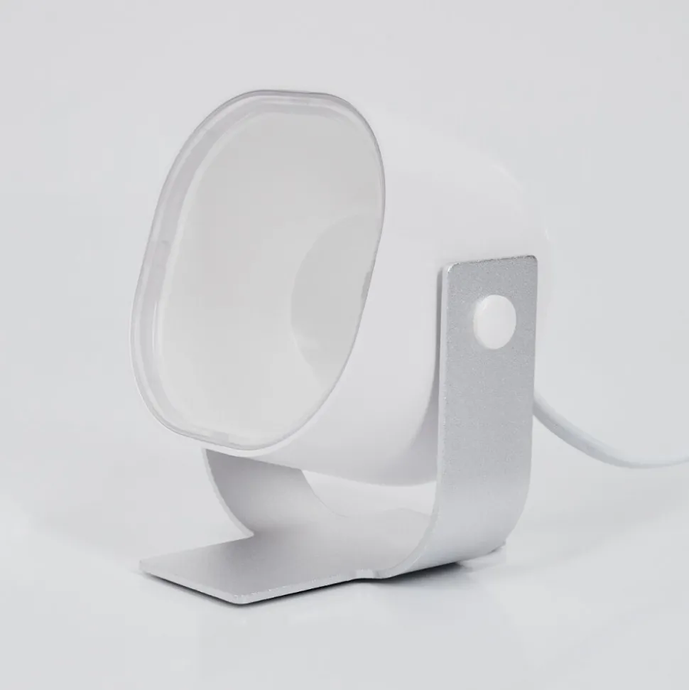 Lampe De Tableledo Argente, 1 Lumiere, Telecommandes, Changeur De Couleurs