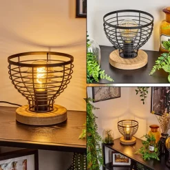 Lampe De Tableomba Ecru, Noir, 1 Lumiere