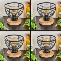 Lampe De Tableomba Ecru, Noir, 1 Lumiere