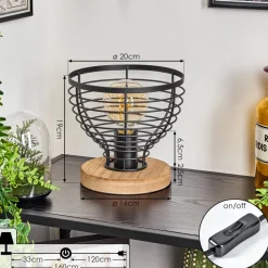 Lampe De Tableomba Ecru, Noir, 1 Lumiere