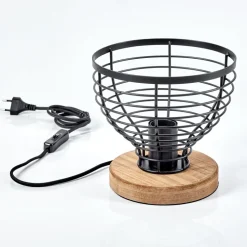 Lampe De Tableomba Ecru, Noir, 1 Lumiere