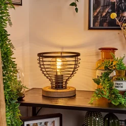 Lampe De Tableomba Ecru, Noir, 1 Lumiere