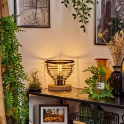 Lampe De Tableomba Ecru, Noir, 1 Lumiere