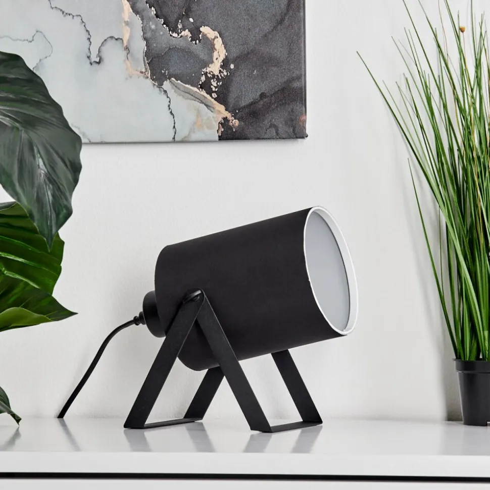 Lampe De Tablepuelches Noir, 1 Lumiere