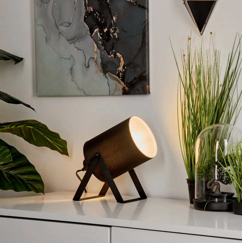 Lampe De Tablepuelches Noir, 1 Lumiere