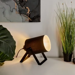 Lampe De Tablepuelches Noir, 1 Lumiere