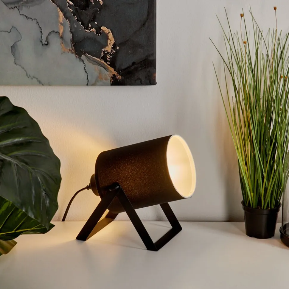 Lampe De Tablepuelches Noir, 1 Lumiere