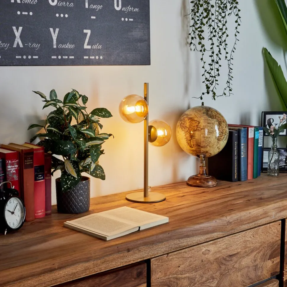 Lampe De Tableremaisnil Laiton, 2 Lumieres