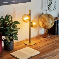 Lampe De Tableremaisnil Laiton, 2 Lumieres