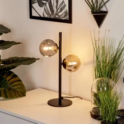 Lampe De Tableremaisnil Noir, 2 Lumieres