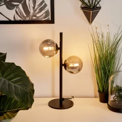 Lampe De Tableremaisnil Noir, 2 Lumieres