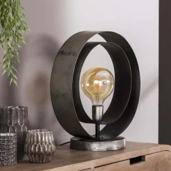 Lampe De Tablerotar Argent Oxyde, 1 Lumiere