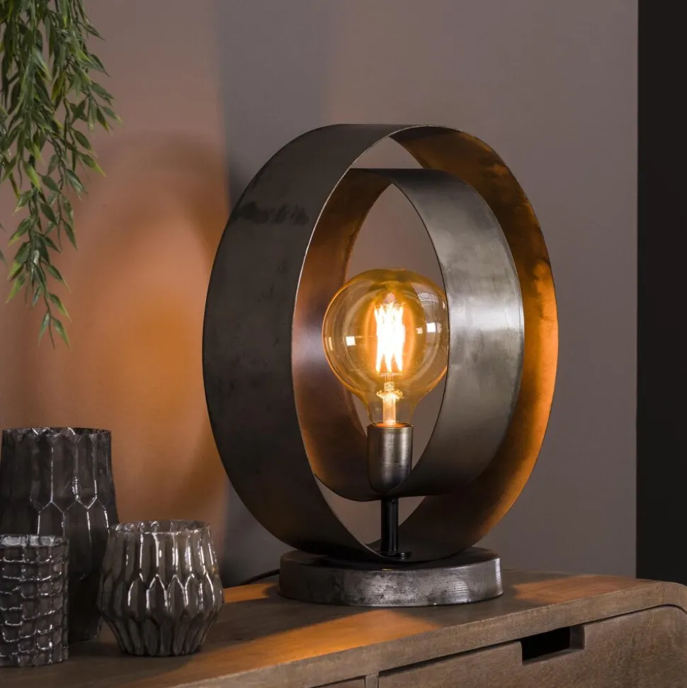 Lampe De Tablerotar Argent Oxyde, 1 Lumiere