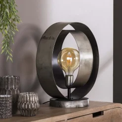 Lampe De Tablerotar Argent Oxyde, 1 Lumiere