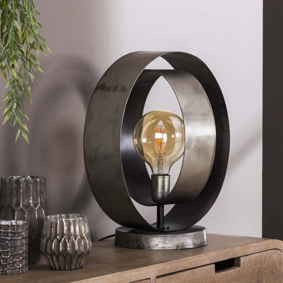 Lampe De Tablerotar Argent Oxyde, 1 Lumiere