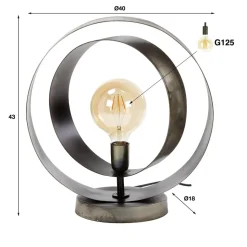 Lampe De Tablerotar Argent Oxyde, 1 Lumiere