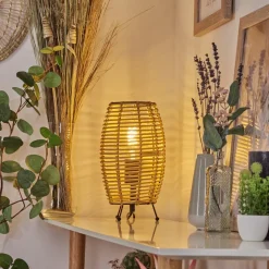 Lampe De Tablesepins Ecru, Noir, 1 Lumiere