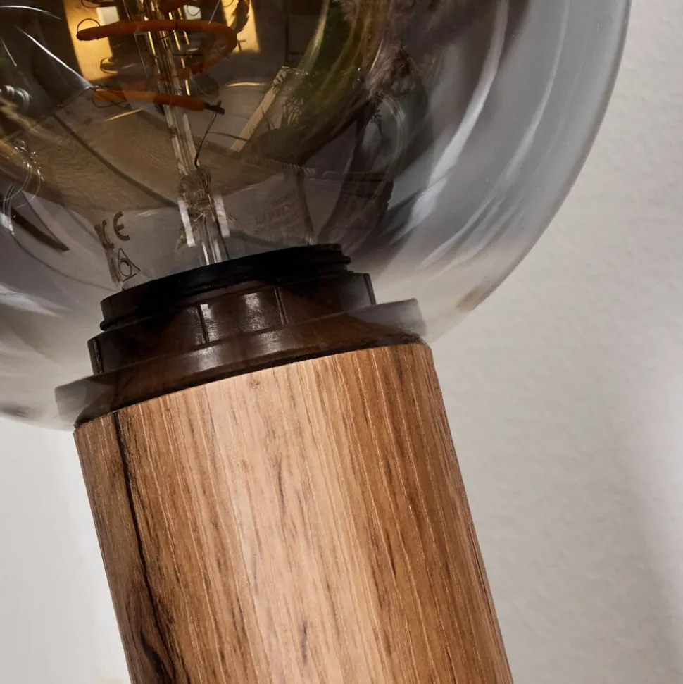 Lampe De Tablevouhet Brun, Couleur Bois, Noir, 1 Lumiere