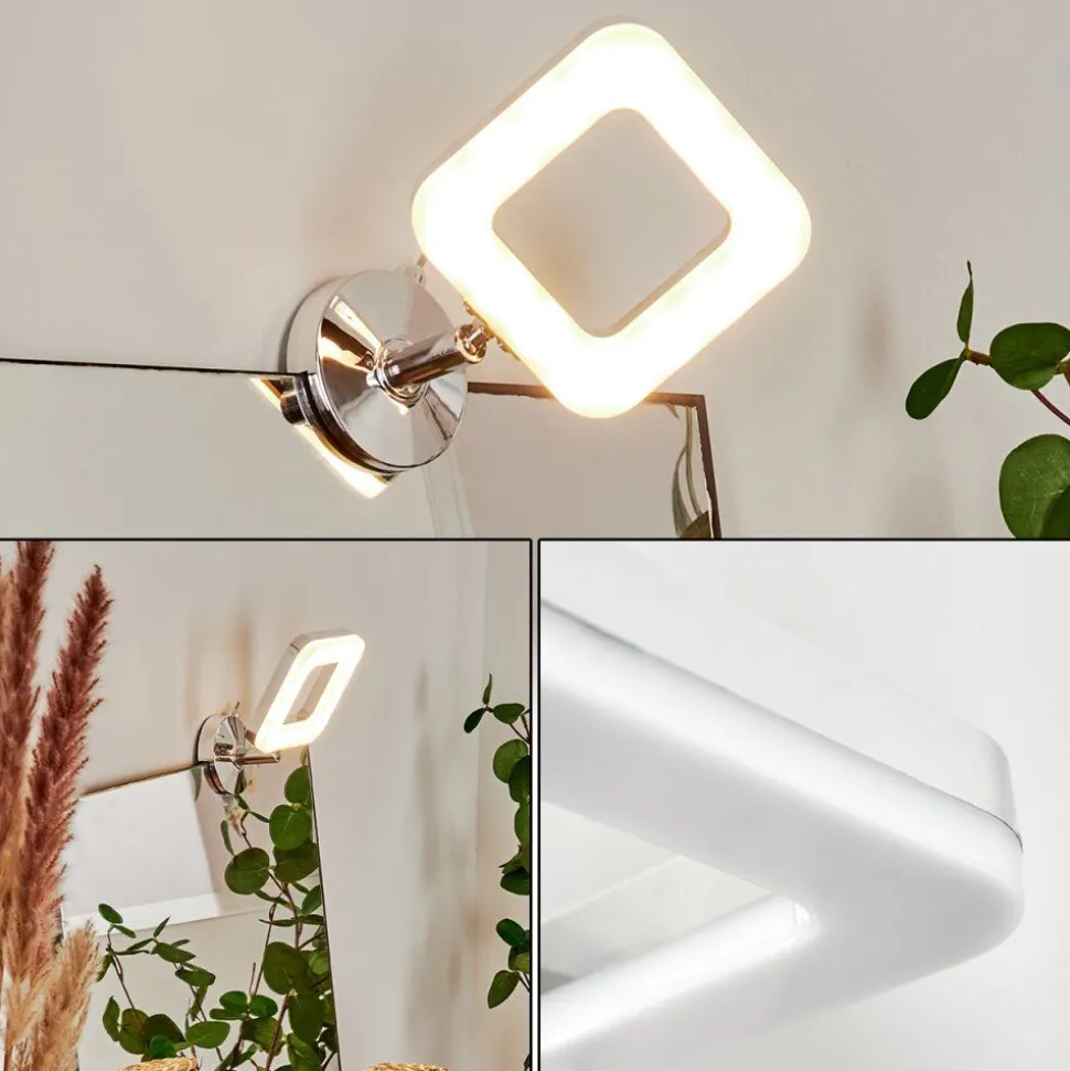 Lampe Miroir Morges Led Chrome, Blanc, 1 Lumiere