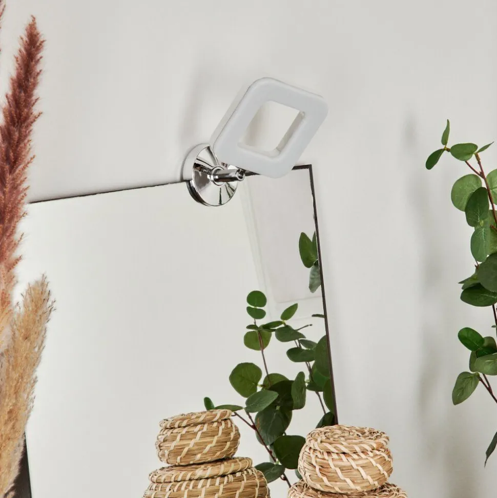 Lampe Miroir Morges Led Chrome, Blanc, 1 Lumiere