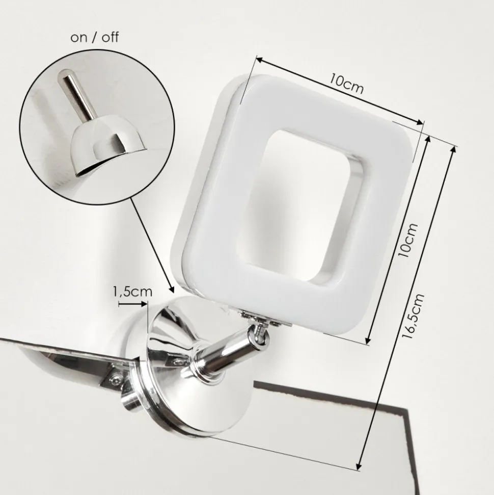 Lampe Miroir Morges Led Chrome, Blanc, 1 Lumiere