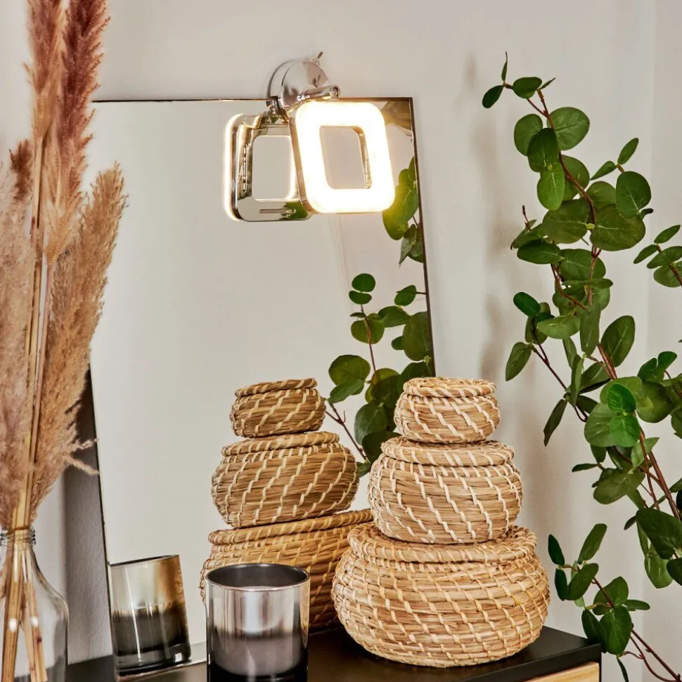 Lampe Miroir Morges Led Chrome, Blanc, 1 Lumiere