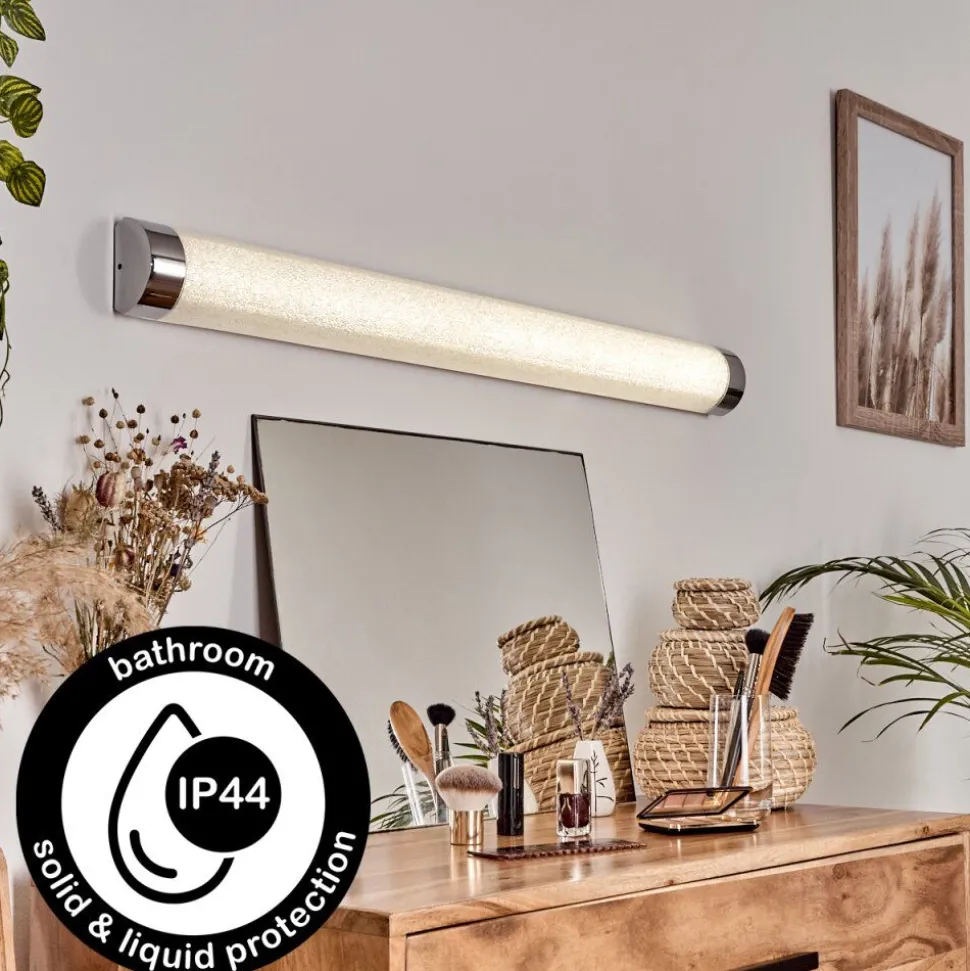 Lampe Miroir Morges Led Chrome, Scintillant, Blanc, 1 Lumiere
