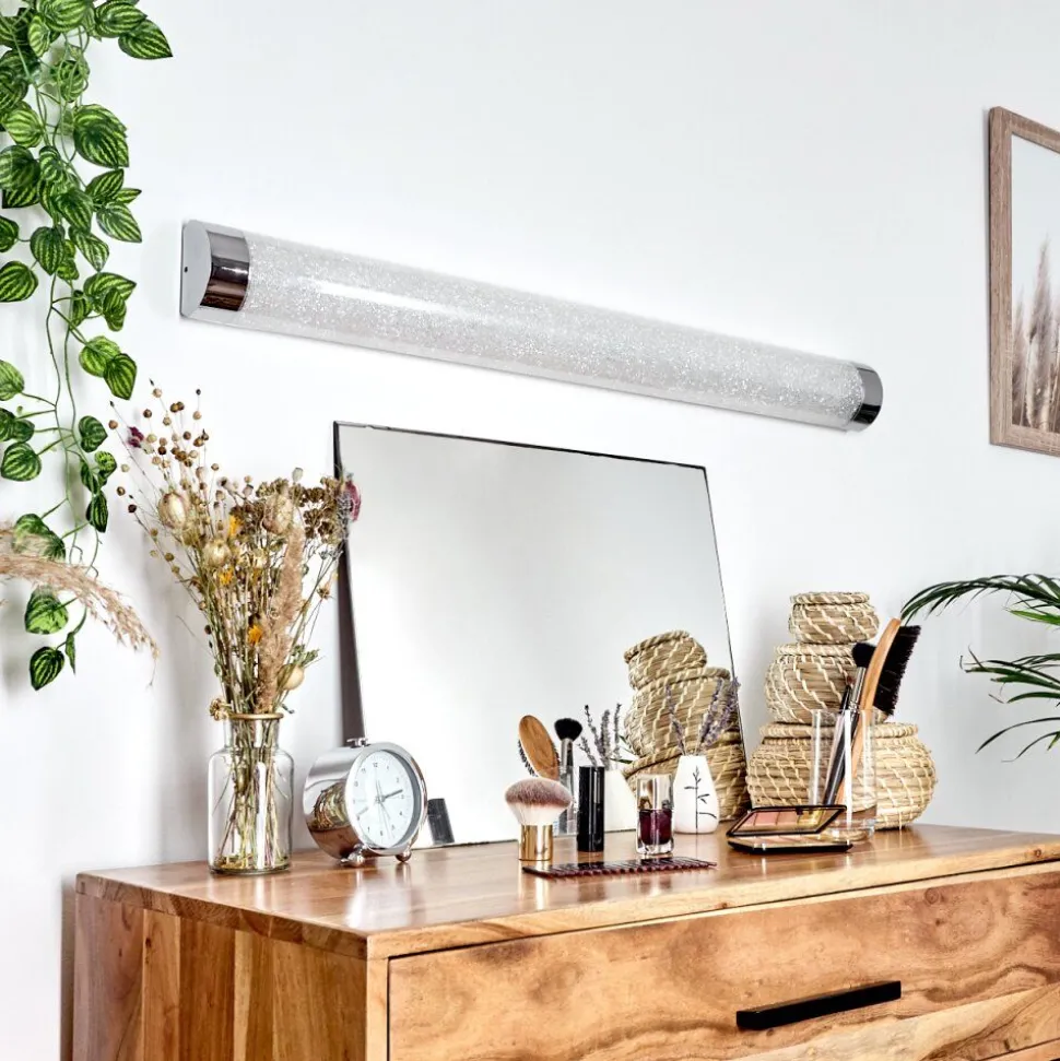 Lampe Miroir Morges Led Chrome, Scintillant, Blanc, 1 Lumiere