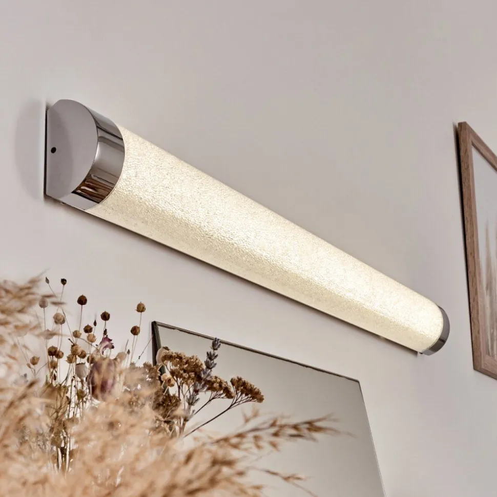 Lampe Miroir Morges Led Chrome, Scintillant, Blanc, 1 Lumiere