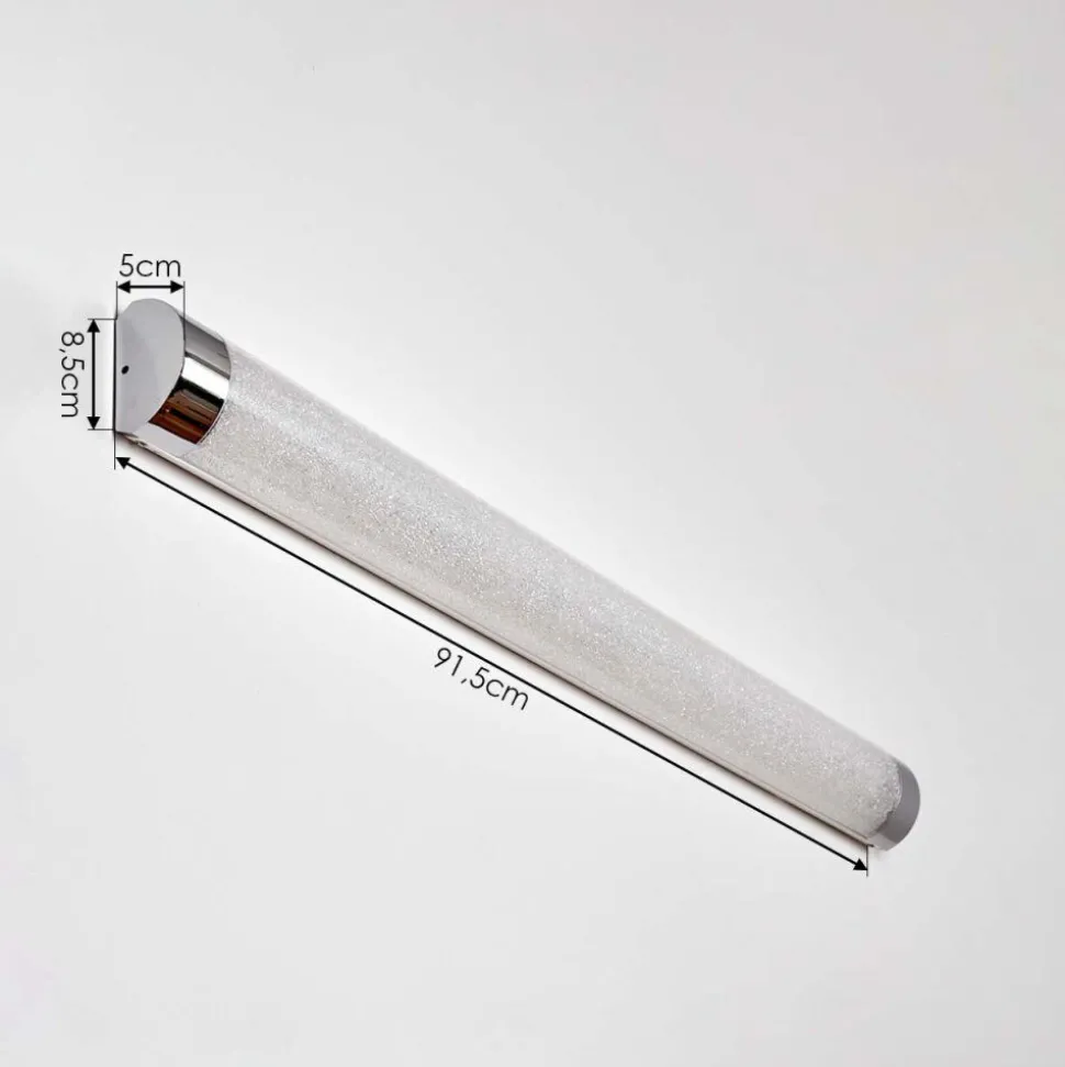 Lampe Miroir Morges Led Chrome, Scintillant, Blanc, 1 Lumiere